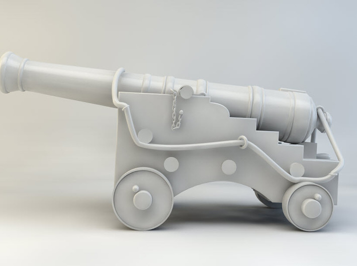 Old Ship Cannon 3d printed Cinema 4D render