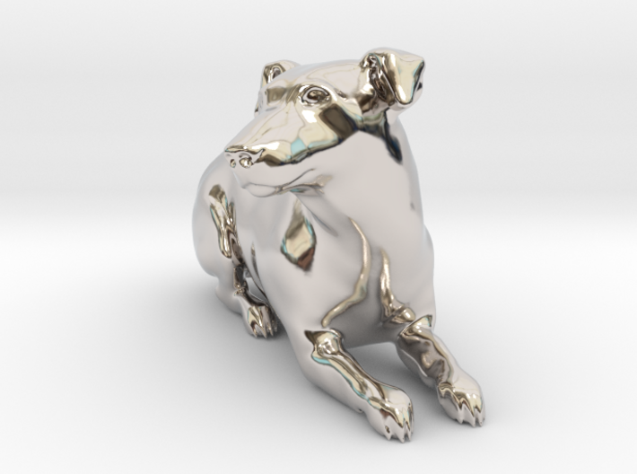 Laying Jack Russell Terrier 1 3d printed