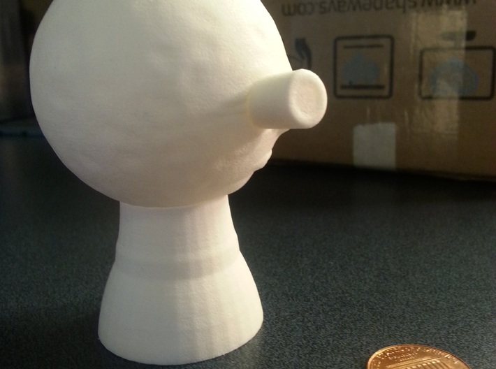 Man on The Moon Statue 3d printed Side View - Polished Plastic