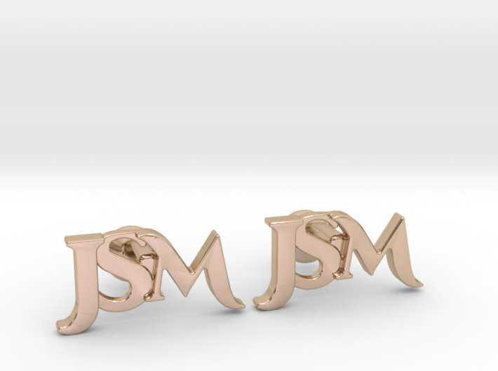 Monogram Cufflinks JSM 3d printed