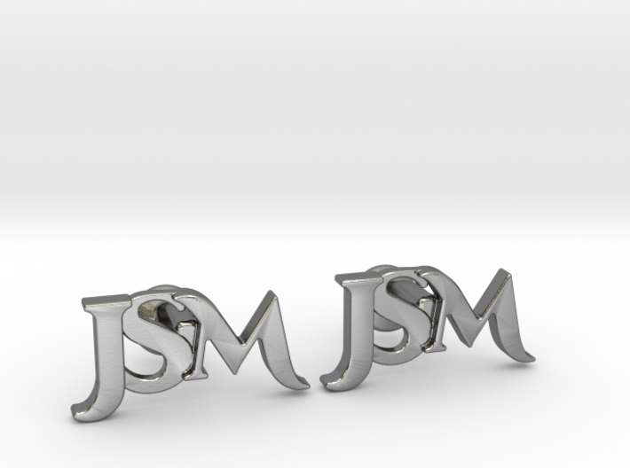Monogram Cufflinks JSM 3d printed