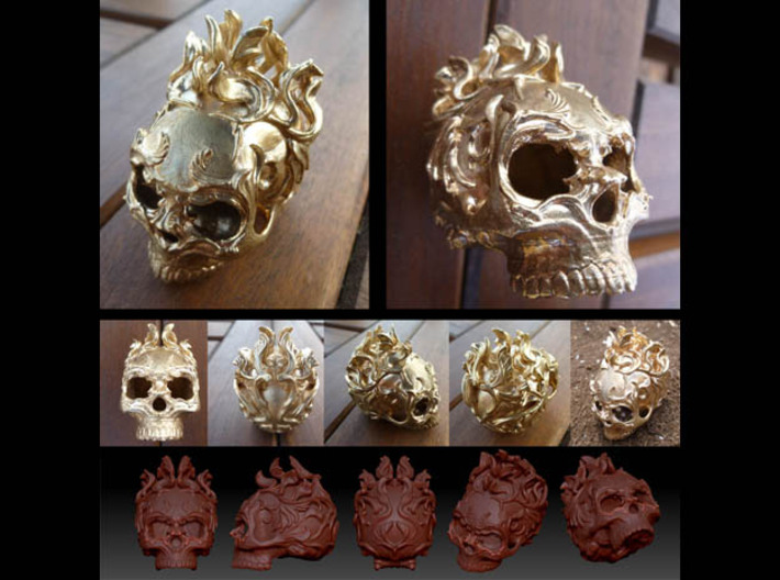Skull01 Ornamental01 3d printed 
