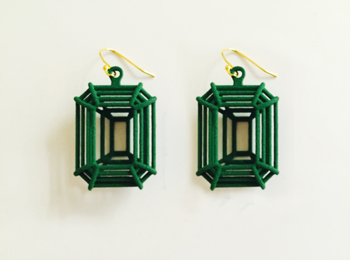 3D Printed Diamond Emerald Cut Earrings (Small)  3d printed 