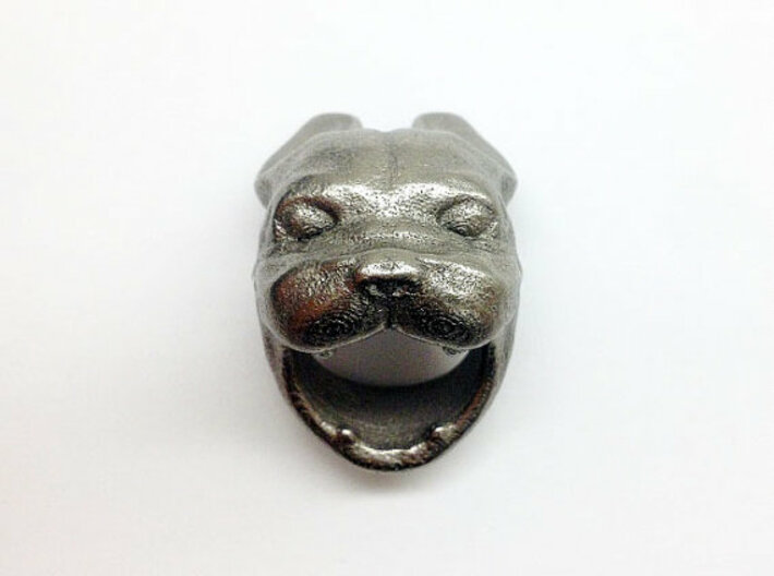 French Bulldog Ring Frenchie Face 3d printed 