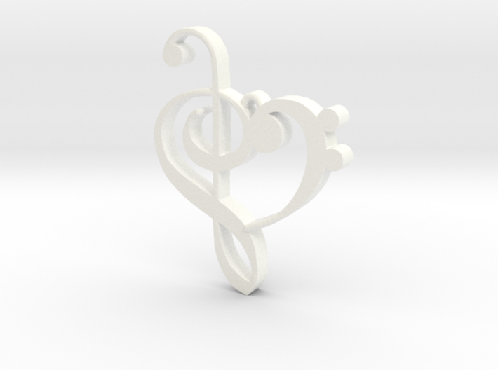 G-clef Heart Pendant 3d printed