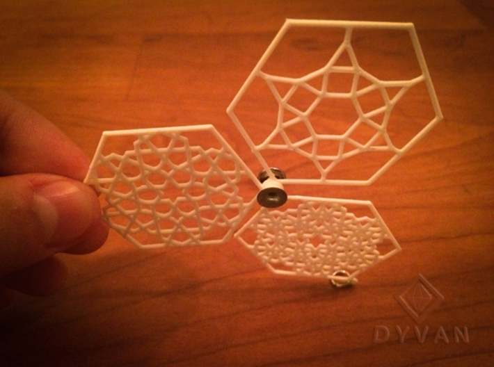 Pendant with layered mosaic patterns 3d printed 