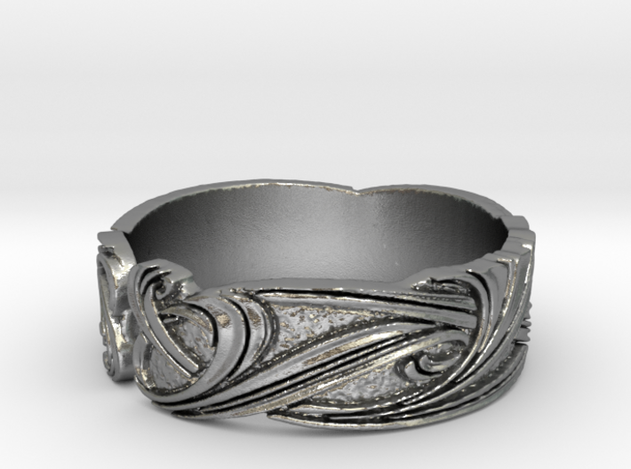Art Nouveau Ribbons Ring 3d printed