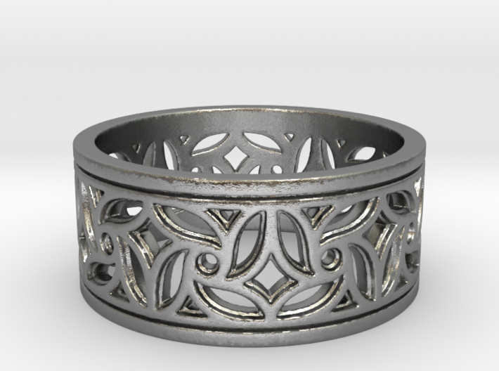 Gothic Pinwheel Tracery Ring (Open) 3d printed 