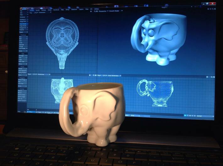 Elephant Mug 3d printed