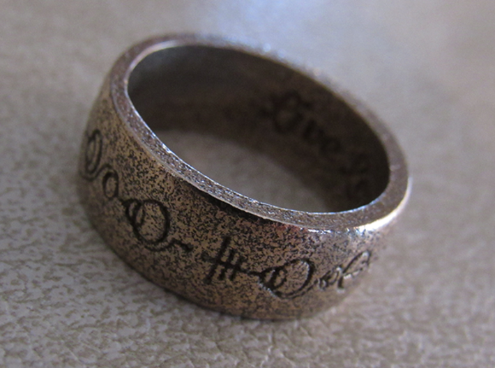 &quot;Live Long &amp; Prosper&quot; Ring - Engraved Style 3d printed Pictured: Stainless Steel