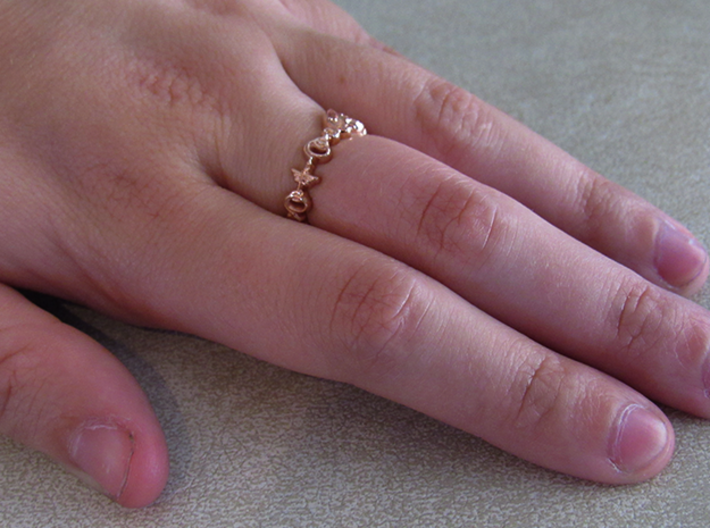 "Live Long & Prosper" Ring - Cut Style 3d printed Pictured: 14k Rose Gold Plated