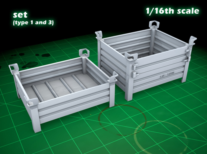 Stackable container set (type 1&amp;3 - 1/16) 3d printed