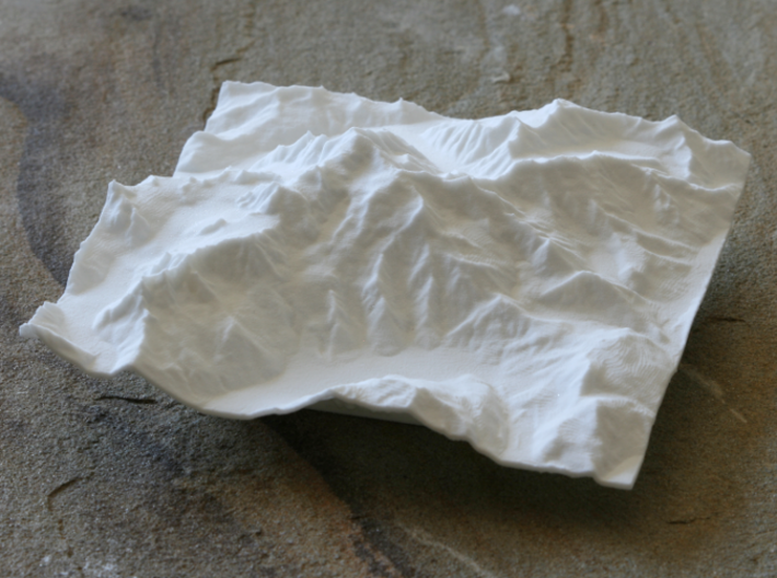4''/10cm Mt. Blanc, France/Italy 3d printed View of 10cm model from the French side