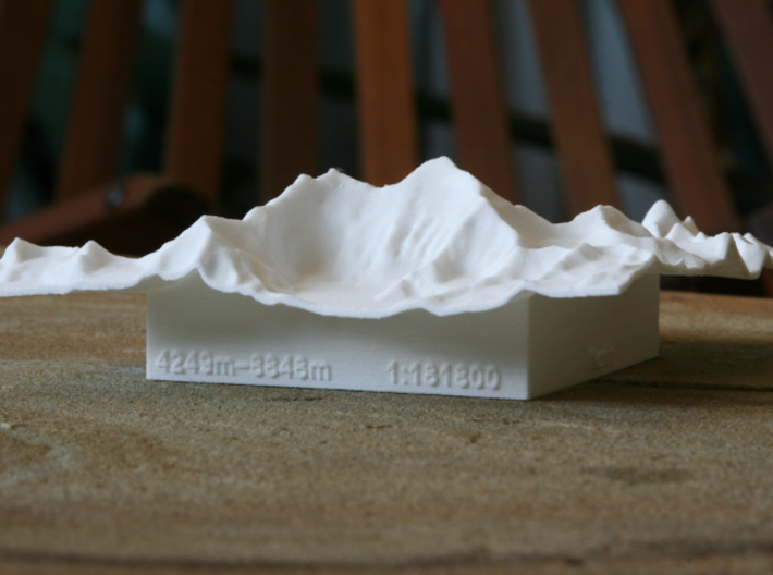 4''/10cm Mt. Everest, China/Tibet, WSF 3d printed Photo of older design; newer design is more detailed and features larger Everest