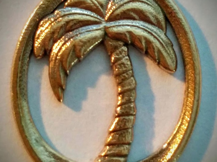 Palm Tree Pendant - 1inch 3d printed Just add a jump ring and hemp rope or chain!