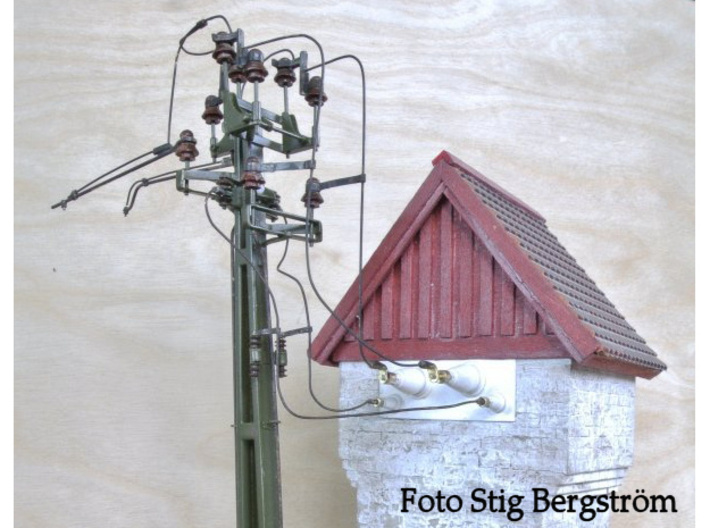 200 kontaktledningsisolatorer av SJ äldre model 3d printed Bygge Stig Bergström, observera att han använt en äldre version