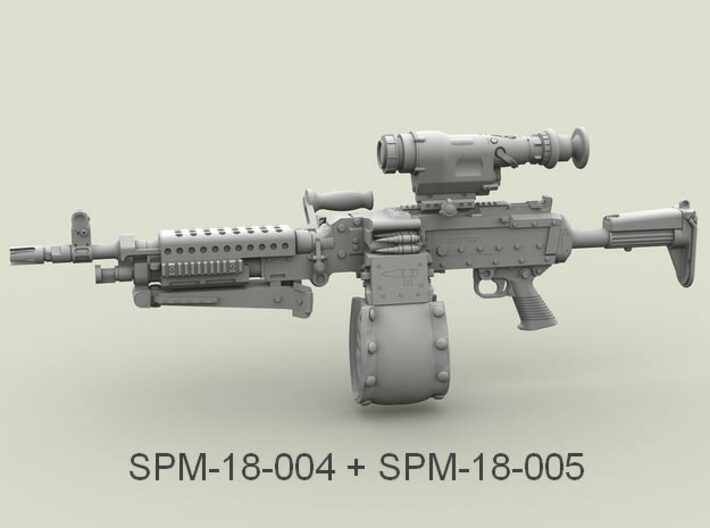 1/18 SPM-18-005 m240L 7.62mm machine gun 3d printed 