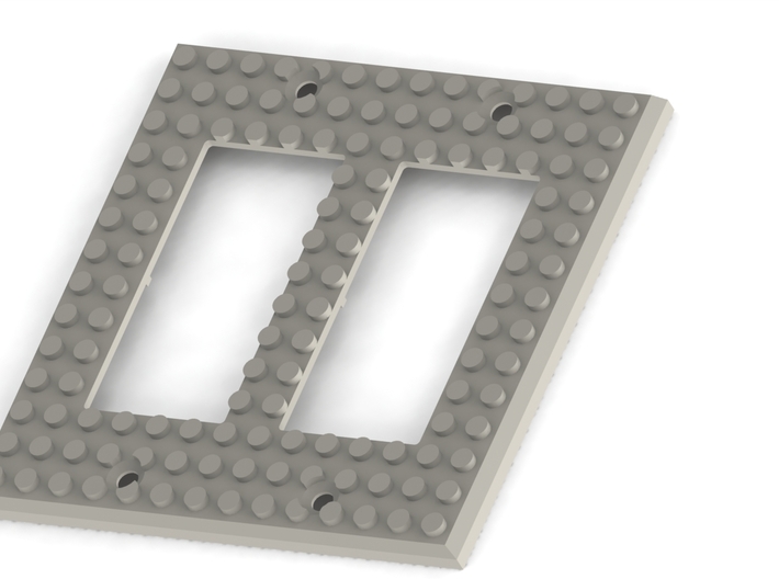 Lego-Inspired Base Switch Cover Plate (Double rock 3d printed
