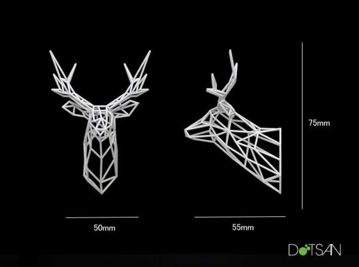 Dolls House Stag Deer Trophy Head Small facing for 3d printed
