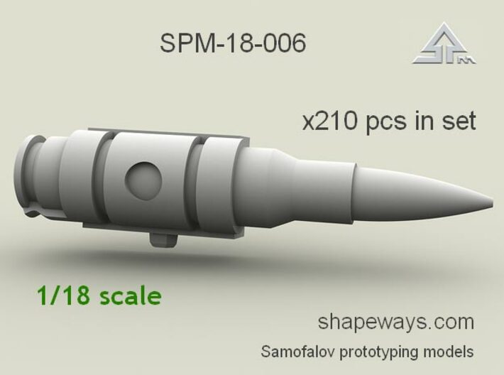 1/18 SPM-18-006 cal.30 (7.62mm) cartridges linked 3d printed