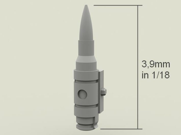 1/18 SPM-18-006 cal.30 (7.62mm) cartridges linked 3d printed 