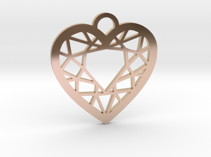 Diamond Heart Charm 3d printed