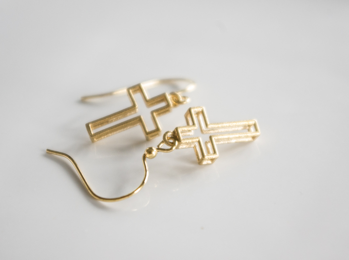 Cross Earrings 3d printed