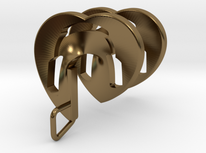 Headphones Heart Spiral Pendant 3d printed