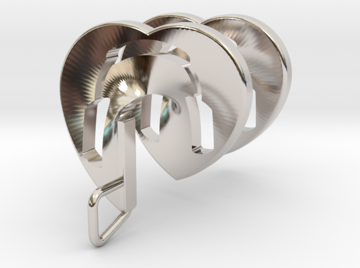 Headphones Heart Spiral Pendant 3d printed