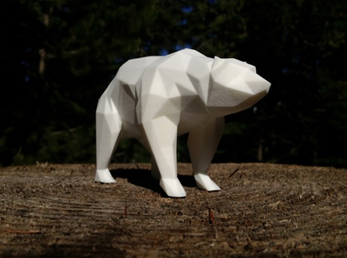14cm Low Poly Bear Statue 3d printed