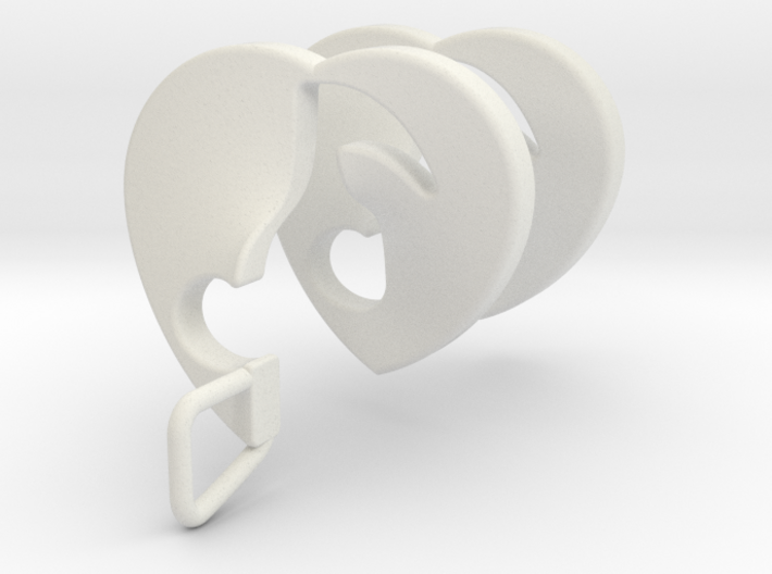 Quaver Note Heart Spiral Pendant 3d printed