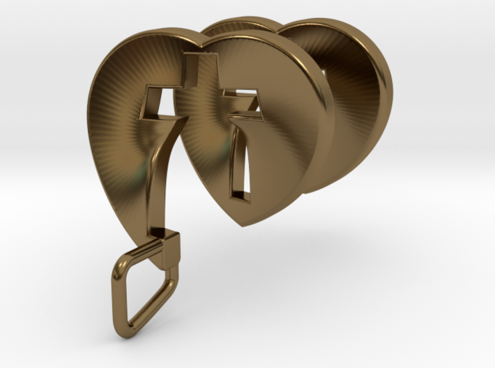 Heart Cross Spiral Pendant 3d printed