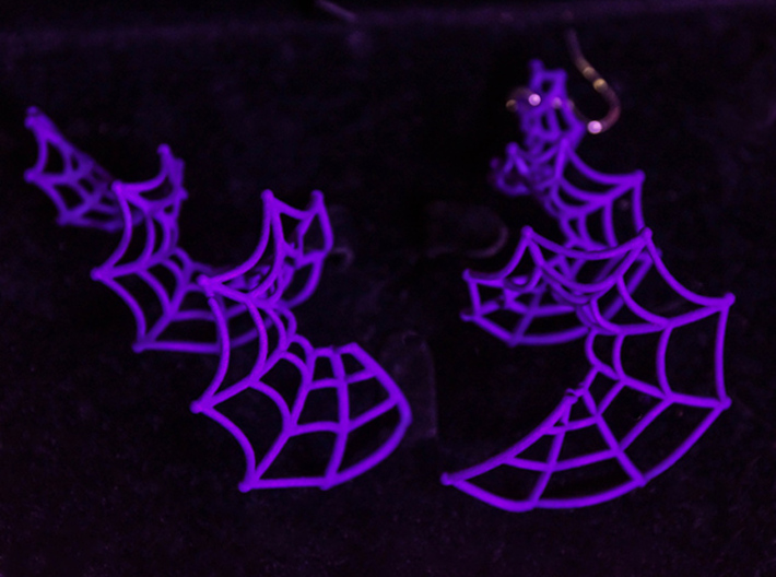 Spiral Spider Web Earrings 3d printed