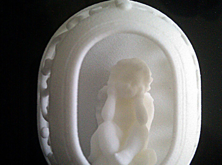 Cherub Pendant 3d printed Printed: White Strong and Flexible