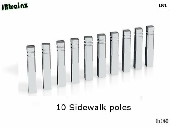 10 Sidewalk poles (1:160) 3d printed