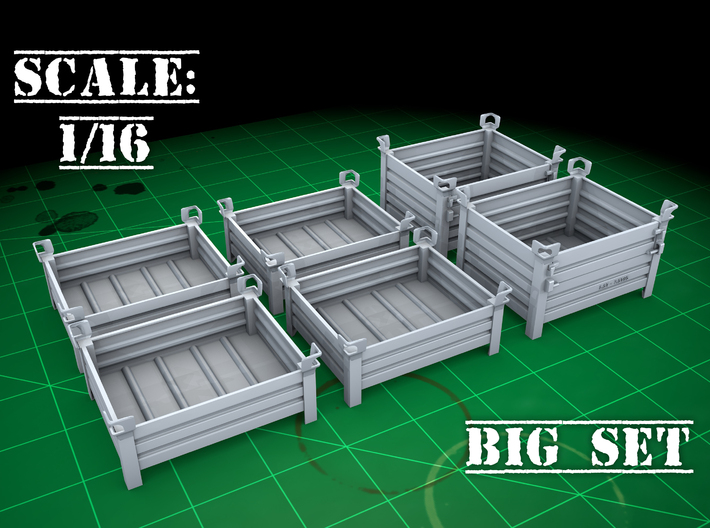 Stackable container (type 1&amp;3 (big set) 1/16) 3d printed