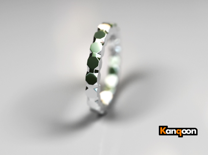 Kaethe - Ring 3d printed Polished Silver PREVIEW