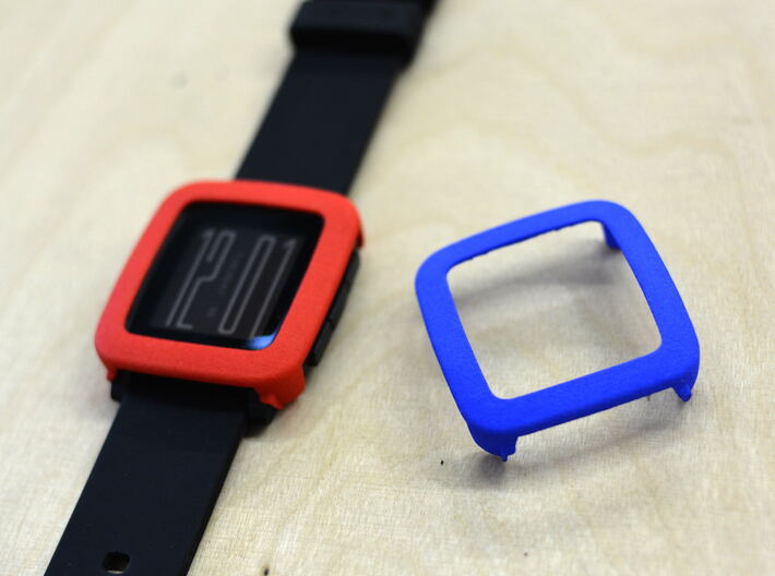 Pebble Time / Time 2 cover / bumper 3d printed Red vd Blue