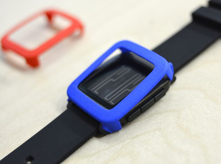 Pebble Time / Time 2 cover / bumper 3d printed Just before it "snaps" tightly in place. 