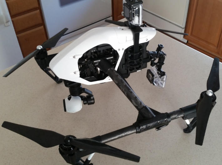 Inspire 1 GoPro mount 3d printed Black, strong and flexible