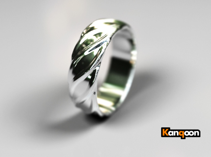 Ringo - Ring 3d printed Polished Silver PREVIEW