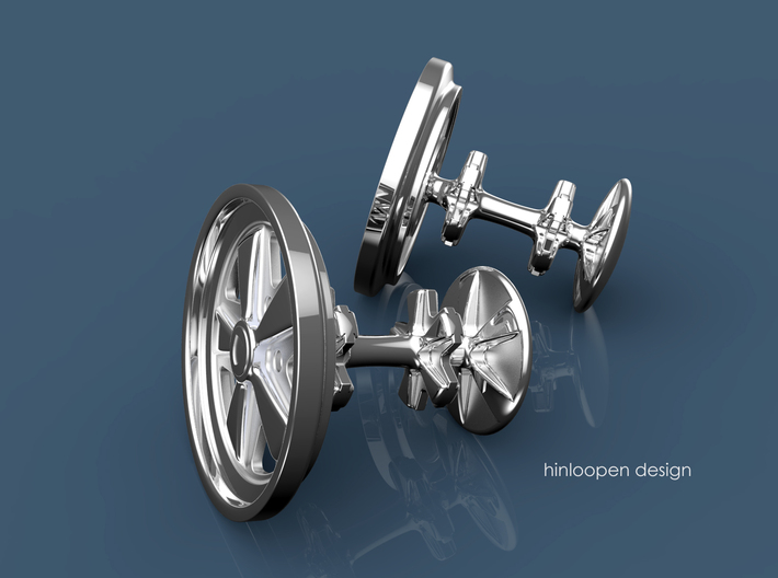 Porsche Fuchs wheel inspired cufflinks 3d printed 