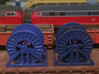 N Scale Steel Cable Reel (Empty) 3d printed Steel acble reels (empty on the left) in Frosted Ultra Detail