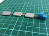 GSE Airport Baggage Container Cart 1:200 (9pc) 3d printed String of painted ULD carts and an Airport Baggage Tractor (sold separately)