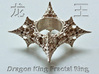Dragon Fractal Ring 21mm 3d printed Raw Sterling silver