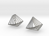 Rotating triangle earrings 3d printed 