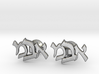 Hebrew Monogram Cufflinks - "Aleph Mem Bais" 3d printed 
