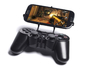 Controller mount for PS3 & ZTE Blade S6 Plus 3d printed Front View - A Samsung Galaxy S3 and a black PS3 controller