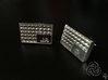 Chainmail Cufflinks 3d printed Front (Customized) [Polished Silver]