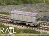 PRA China Clay Wagon N Scale (1:148) 3d printed Model painted and fitted to a Peco chassis.